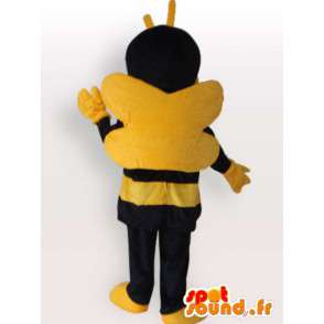 Gul och brun binmaskot med antenn - Biodling - Spotsound maskot