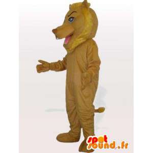Mascote do leão bege com acessórios - Costume Savannah - MASFR00745 - Mascotes leão