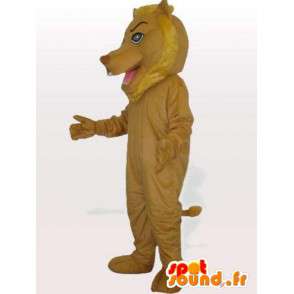 Mascote do leão bege com acessórios - Costume Savannah - MASFR00745 - Mascotes leão