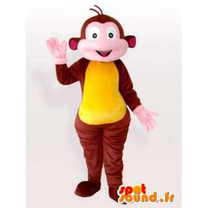 Bruin en geel aap pak. dierentuin dier feest - MASFR00636 - Monkey Mascottes