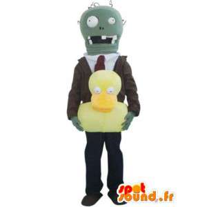 Homem terno mascote robô e gravata - MASFR00418 - Mascotes homem