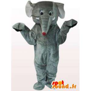 Grå mus elefant maskot med halen - Grå elefant kostume -