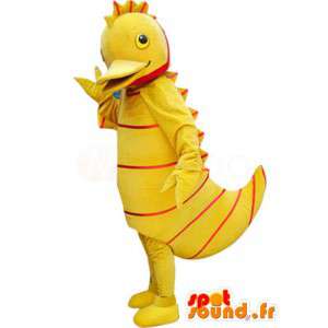 Żółta kaczka maskotka z czerwonymi paskami - kaczka kostium - MASFR00888 - kaczki Mascot
