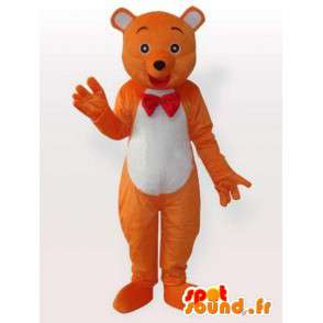 Mascotte ours avec nœud papillon - Déguisement ours orange - MASFR00899 - Mascotte d'ours