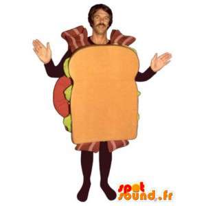 Mascot homem do bacon sanduíche - Disfarce todos os tamanhos - MASFR00920 - Mascotes homem