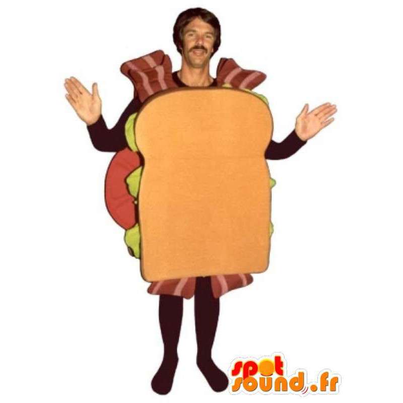 Man mascot bacon sandwich - Costume all sizes - MASFR00920 - Human mascots