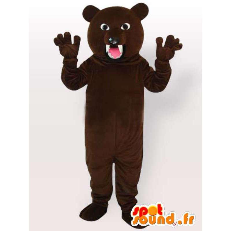 Fantasia de urso feroz - fantasia de urso com dentes grandes - MASFR001093 - mascote do urso
