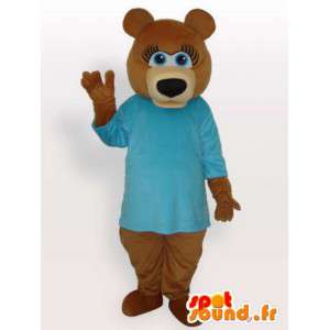 Björndräkt i blå t-shirt - Björndräkt - Spotsound maskot