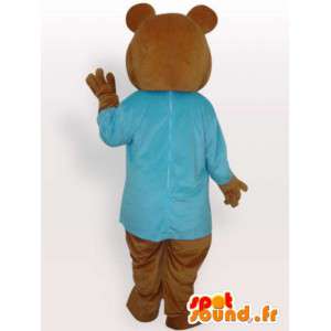 青いTシャツのクマのコスチューム-クマのコスチューム-MASFR00926-クマのマスコット