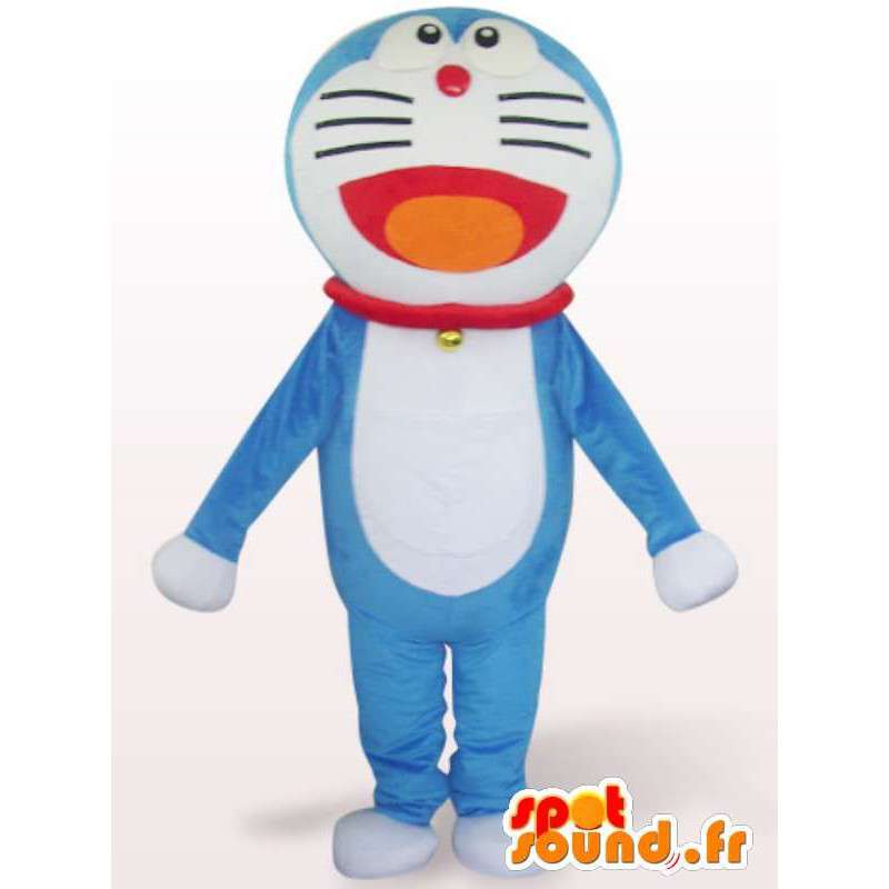 Cat dress big blue head - blå katt kostyme - MASFR001080 - Cat Maskoter
