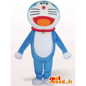 Cat dress big blue head - blå katt kostyme - MASFR001080 - Cat Maskoter