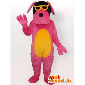 Pies kostium z okulary - różowy kostium - MASFR001067 - dog Maskotki