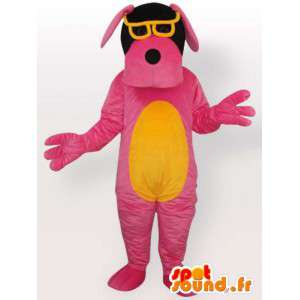 Hundedragt med solbriller - Pink kostume - Spotsound maskot