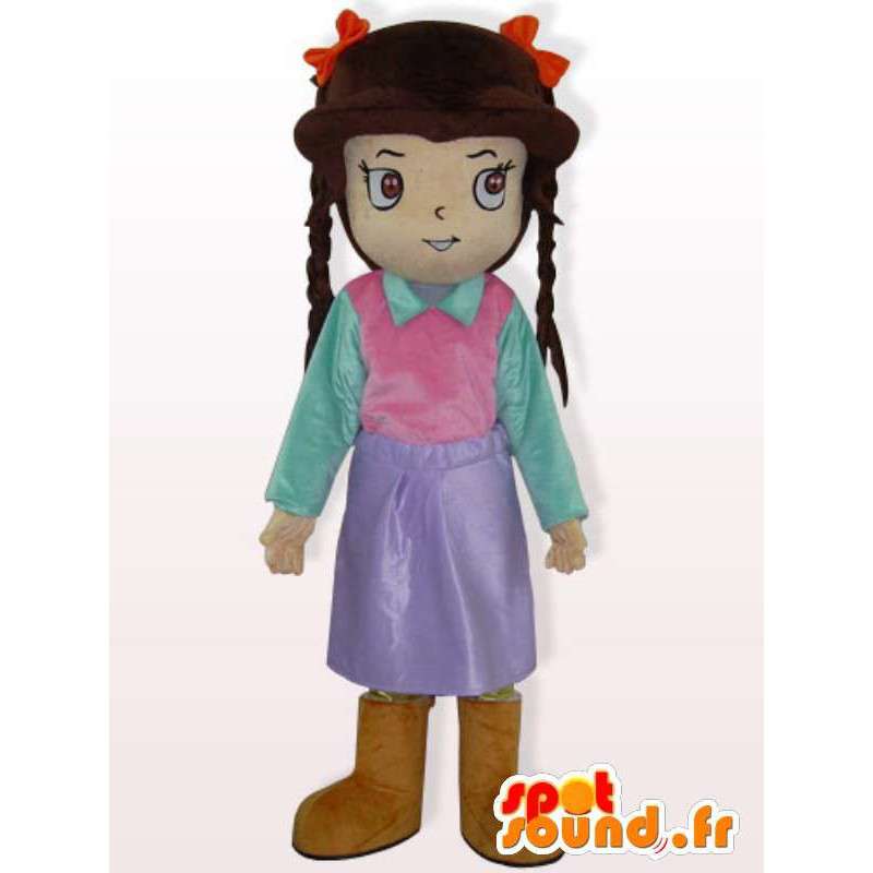 Costume de fillette avec nattes - Déguisement de fillette habillé - MASFR00929 - Mascottes Garçons et Filles