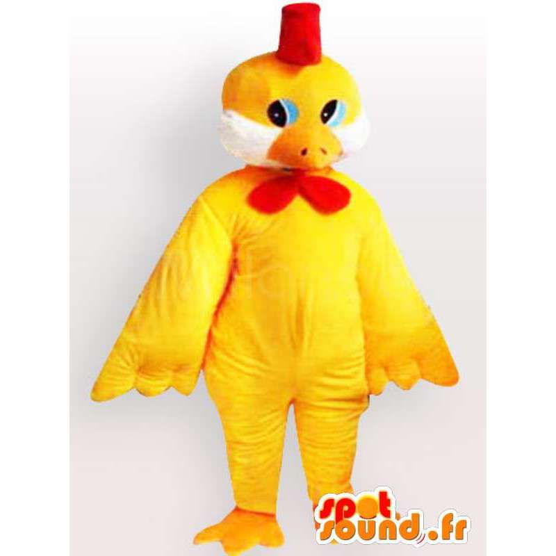 Bulk chick kostuum met rode strik - chick costume - MASFR001079 - Mascot Hens - Hanen - Kippen