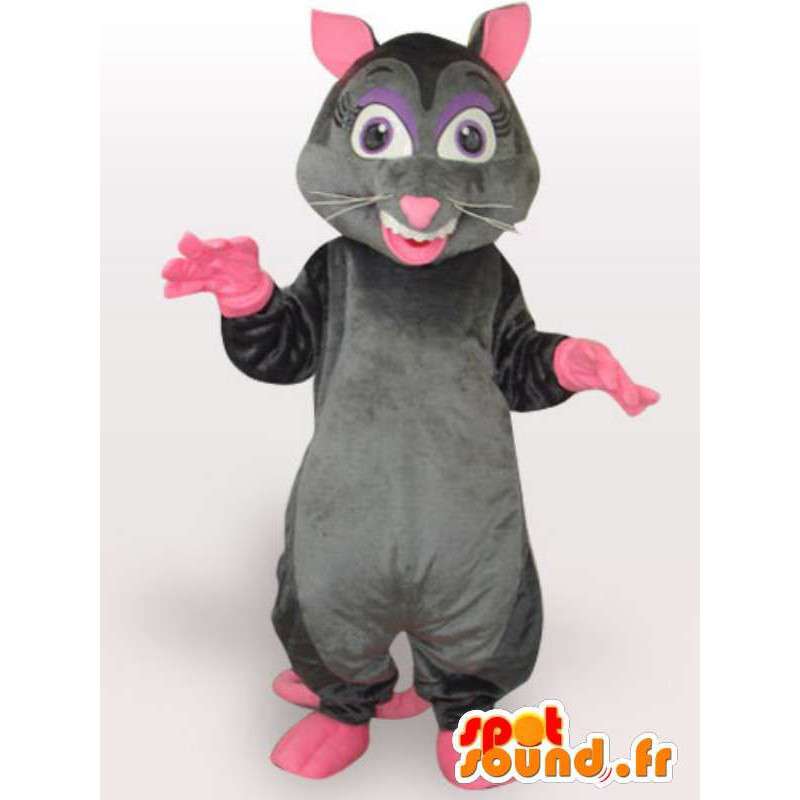 Costume de rat méchant - Déguisement avec grande queue rose - MASFR00964 - Mascottes Animaux domestiques