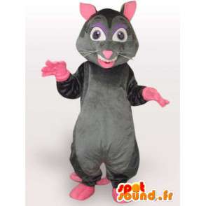 Costume de rat méchant - Déguisement avec grande queue rose - MASFR00964 - Mascottes Animaux domestiques