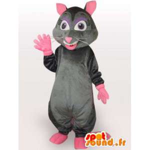 Costume de rat méchant - Déguisement avec grande queue rose - MASFR00964 - Mascottes Animaux domestiques