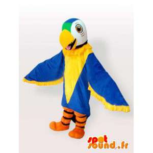 Papegøje kostume med store vinger - Blå papegøje kostume -
