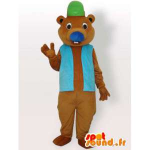 Mascotte castor avec accessoires - déguisement animal brun - MASFR001155 - Mascottes de castor