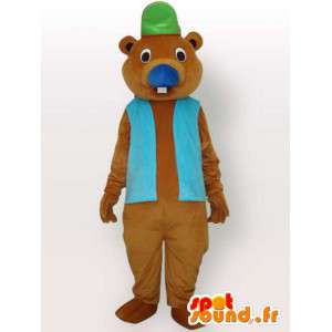 Bever mascotte met toebehoren - bruin dier vermomming - MASFR001155 - Beaver Mascot