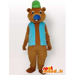 Bobr maskot s příslušenstvím - hnědé zvíře převlek - MASFR001155 - Beaver Maskot