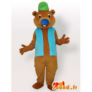 Bobr maskot s příslušenstvím - hnědé zvíře převlek - MASFR001155 - Beaver Maskot