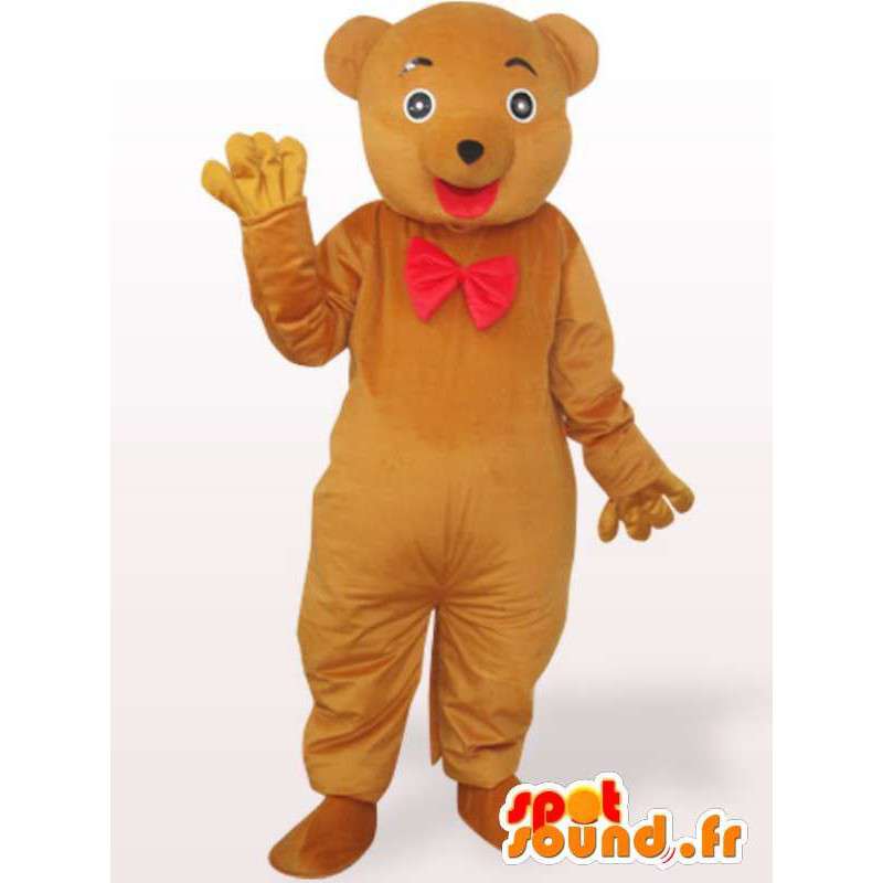 Teddybeer mascotte met rode vlinderdas - berenkostuum - MASFR00965 - Bear Mascot