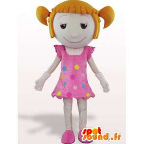 Maskottchen von einem Mädchen mit Steppdecken - Plüschkostüm - MASFR001103 - Maskottchen-jungen und Mädchen