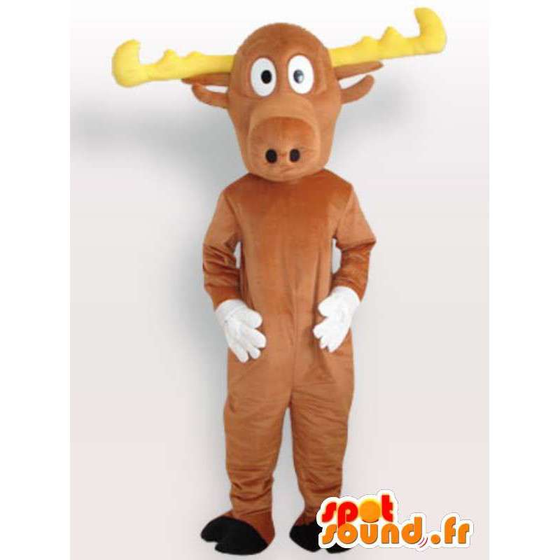 Mascotte de cerf avec bois - Déguisement de cerf en peluche - MASFR00956 - Mascottes Cerf et Biche