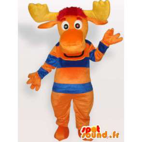 Deer mascot orange - forest animal Disguise - MASFR001148 - Mascots stag and DOE