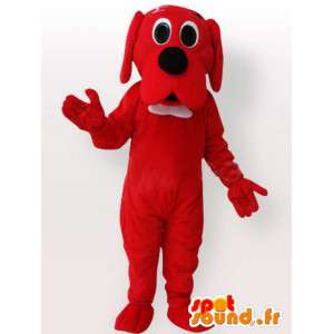 Czerwony pies maskotka z białą kokardką - Kostiumy dla psów - MASFR00942 - dog Maskotki