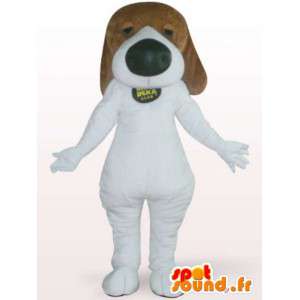 Mascot dog with big nose - white dog costume - MASFR001116 - Dog mascots