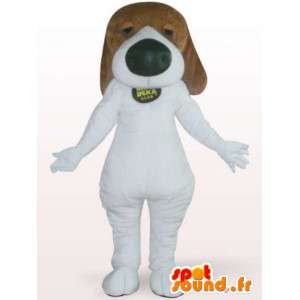 Pes maskot s velkým nosem - převlek bílého psa - MASFR001116 - psí Maskoti
