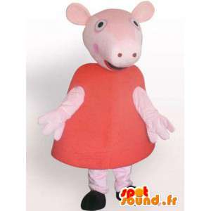 Mascotte de cochon en robe - Déguisement d'animal de ferme - MASFR00932 - Mascottes Cochon
