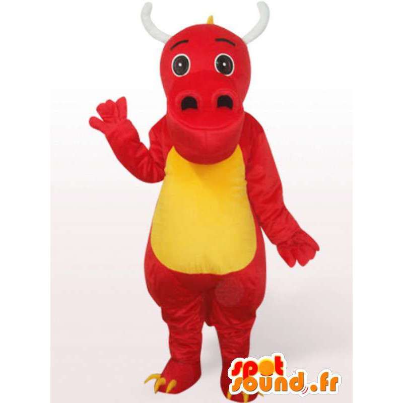 Red Dragon Mascot - Red Animal Disguise - MASFR001091 - Dragon Mascot