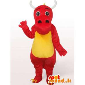 Red Dragon Mascot - Red Animal Disguise - MASFR001091 - dragon maskot