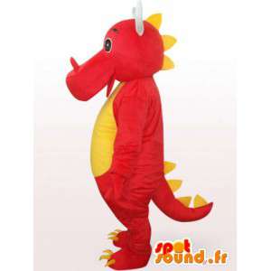 Red Dragon Mascot - Red Animal Disguise - MASFR001091 - dragon maskot