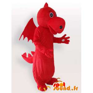 赤いドラゴンのマスコット-架空の動物のコスチューム-MASFR001123-ドラゴンのマスコット