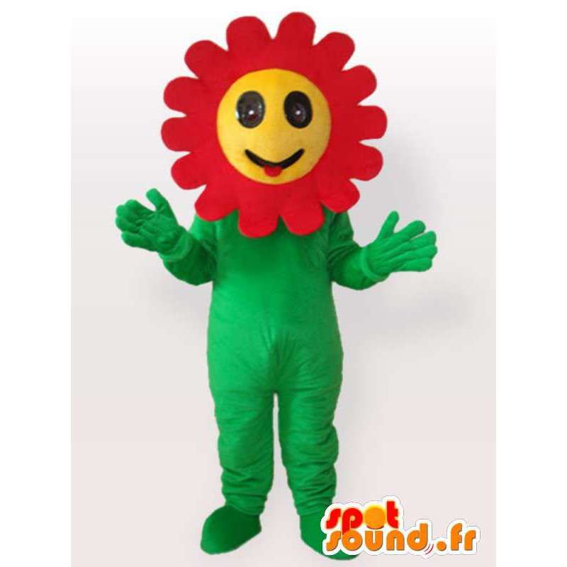 Flower maskot med røde petals - Disguise planter - MASFR001077 - Maskoter planter