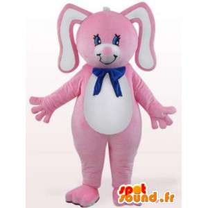 Konijn mascotte met blauwe boog - knaagdier Disguise - MASFR001099 - Mascot konijnen