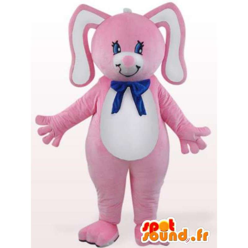 Konijn mascotte met blauwe boog - knaagdier Disguise - MASFR001099 - Mascot konijnen