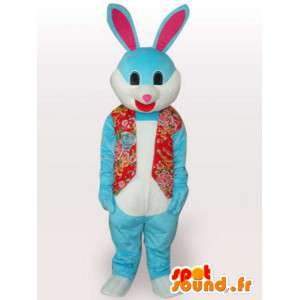 Rolig blå kaninmaskot - rolig djurdräkt - Spotsound maskot