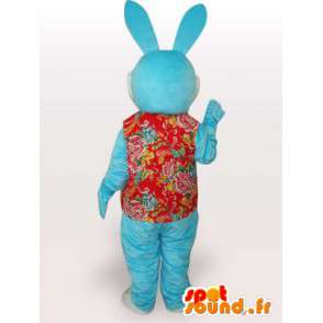 面白い青いウサギのマスコット-面白い動物の衣装-MASFR00928-ウサギのマスコット