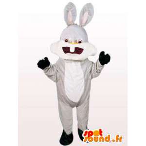 Rindo mascote coelho - traje do coelho branco todos os tamanhos - MASFR00962 - coelhos mascote