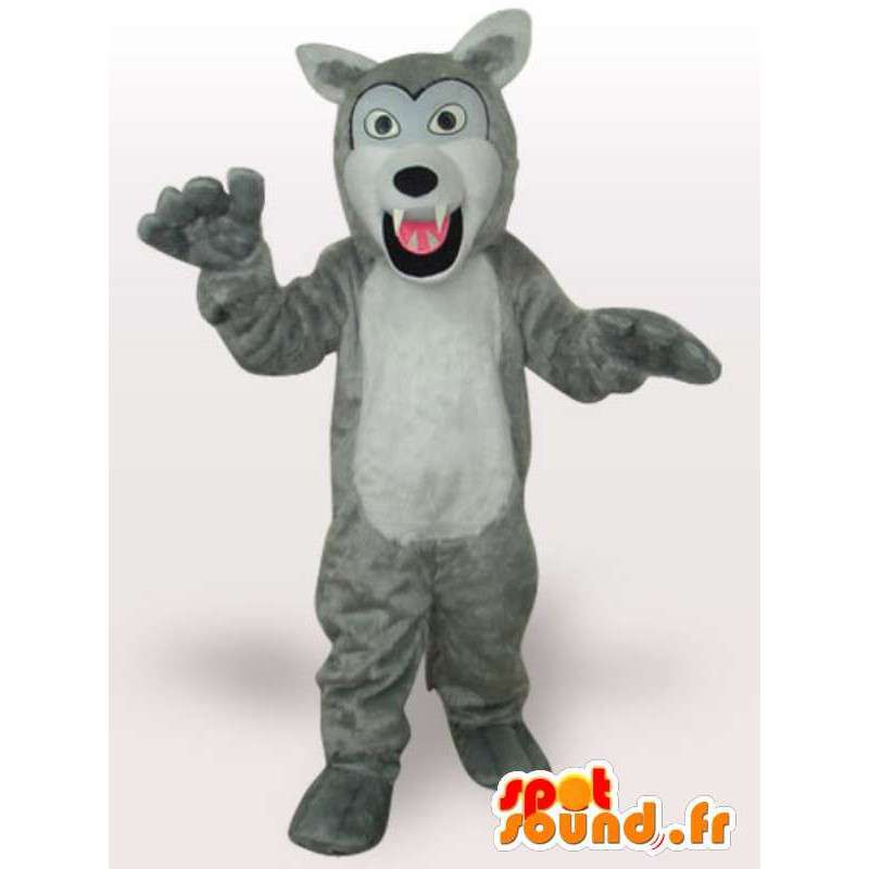 Mascotte de loup blanc féroce - Déguisement loup de qualité - MASFR00951 - Mascottes Loup