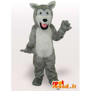 Mascot lobo branco feroz - traje lobo qualidade - MASFR00951 - lobo Mascotes