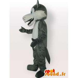 Mascote do lobo neve - Grey Wolf Costume - MASFR00976 - lobo Mascotes