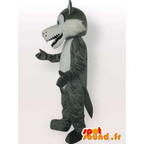 Wolf Mascot lumi - Grey Wolf puku - MASFR00976 - Wolf Maskotteja