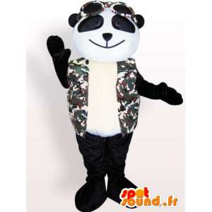 Panda maskot med tilbehør - plys panda kostume